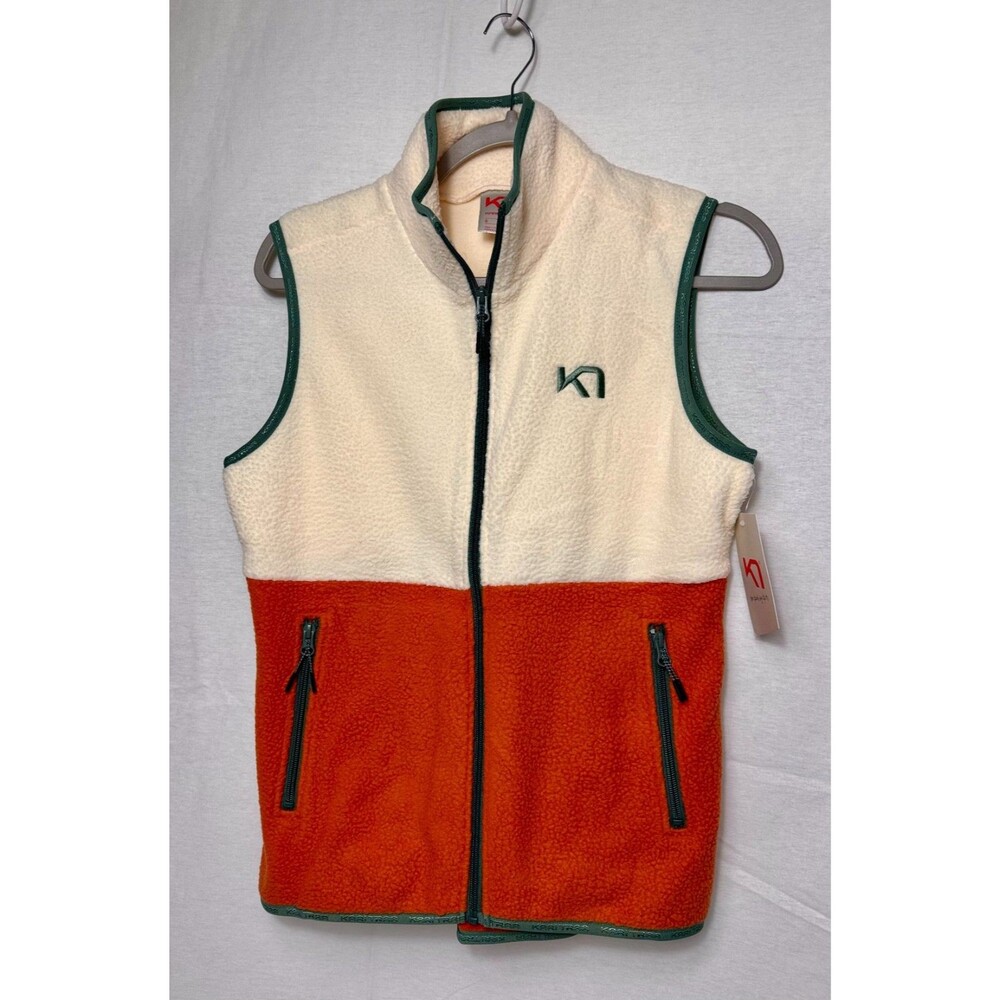 Kari Traa Ane Midlayer Fleece Vest, Orange White, Small, New, Retail $70